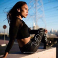 diseño personalizado negro deportes fitness impreso yoga leggings pantalones negro